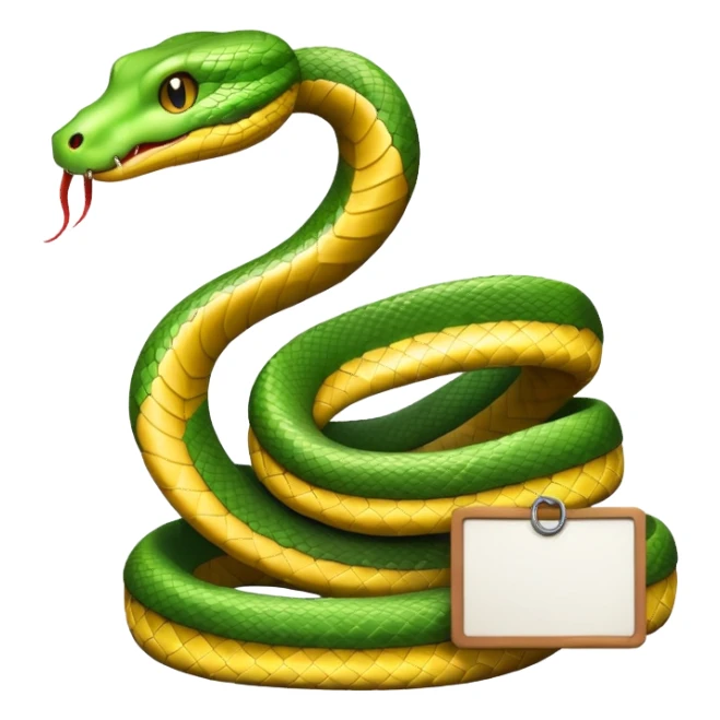 Snake holding blank sign sticker