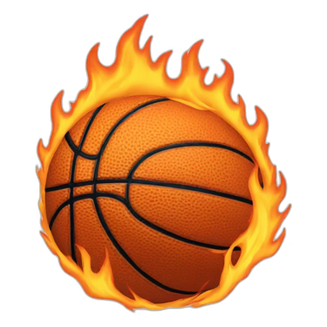 basketball on fire sticker