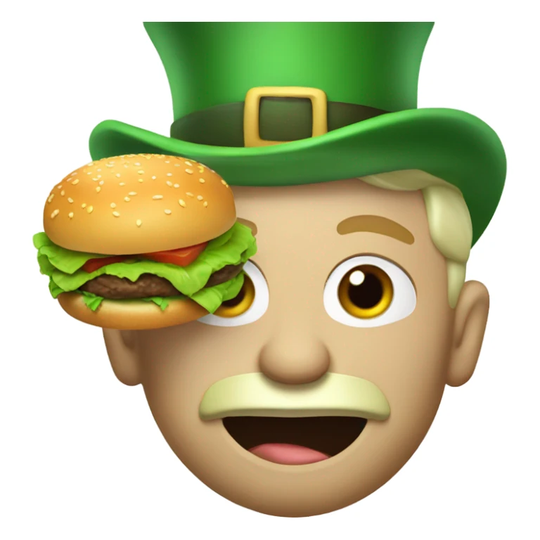 A leprechaun eating a hamburger  sticker