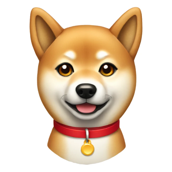 shiba inu with red collar sticker