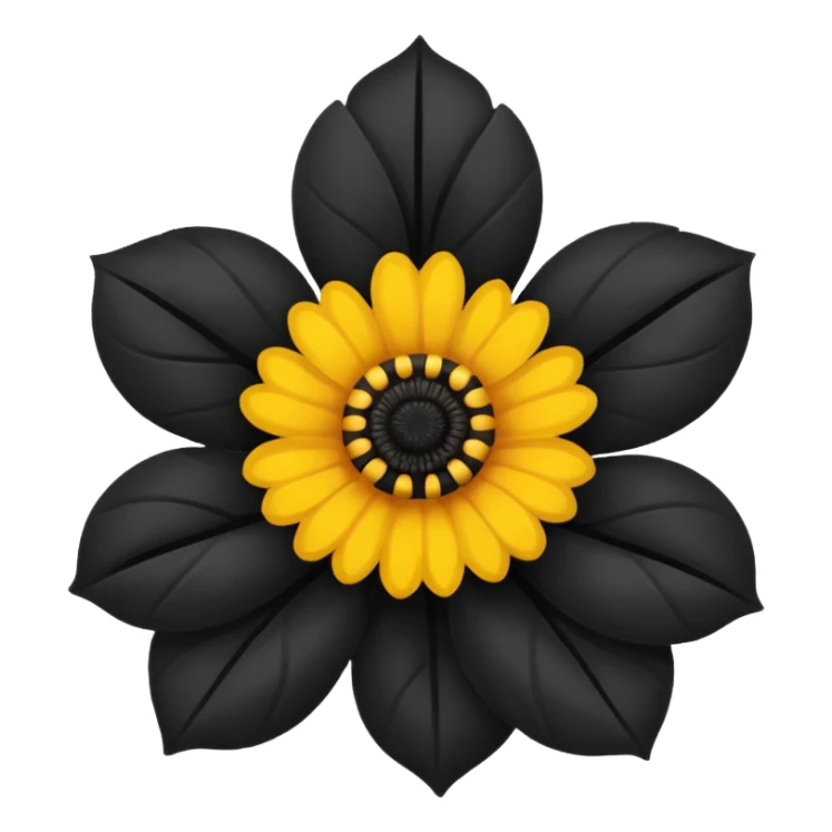 Black flower emoji sticker