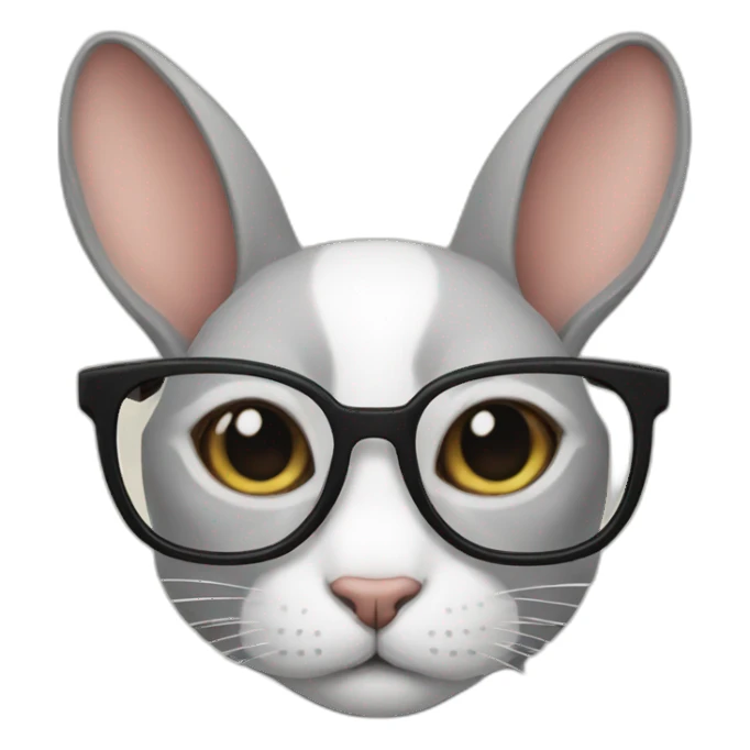 rabbit cat wearing glasses sticker