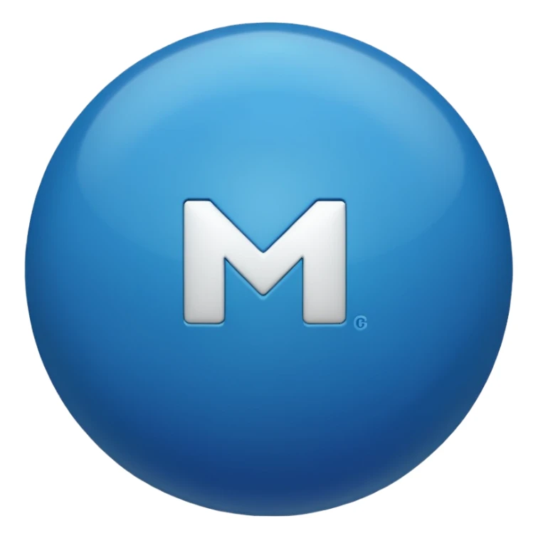 Blue Ball with MB written on it sticker