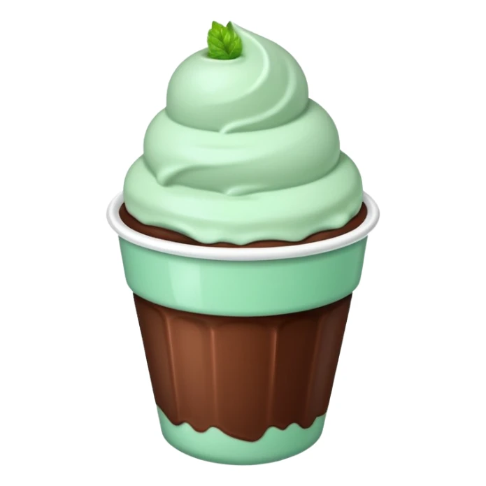 white cup with mint and chocolate ice cream sticker