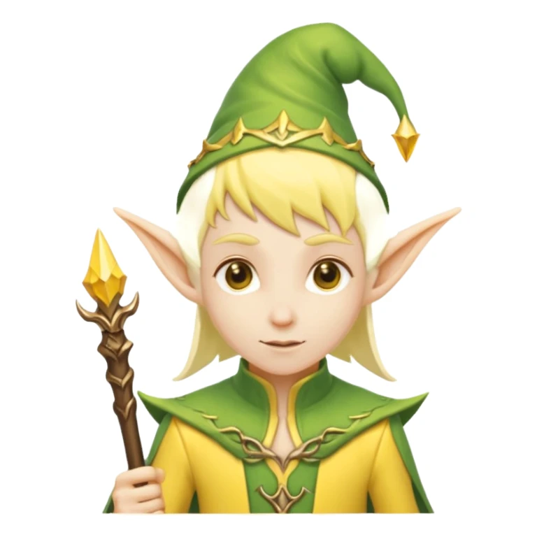 yellow elve with staff sticker