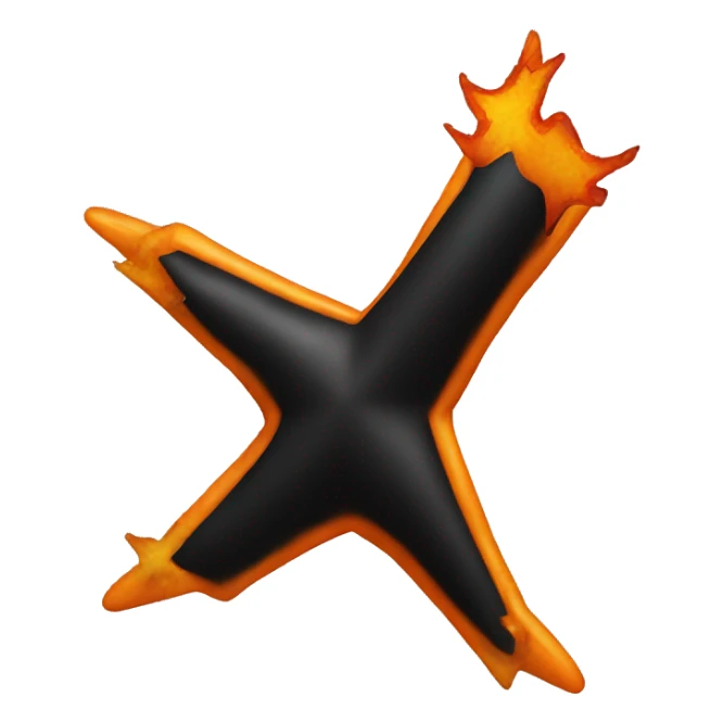 jumping star half black, half orange burnt sticker