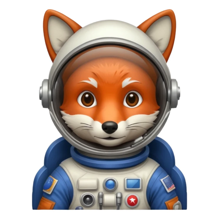 dark brown fox astronaut sticker