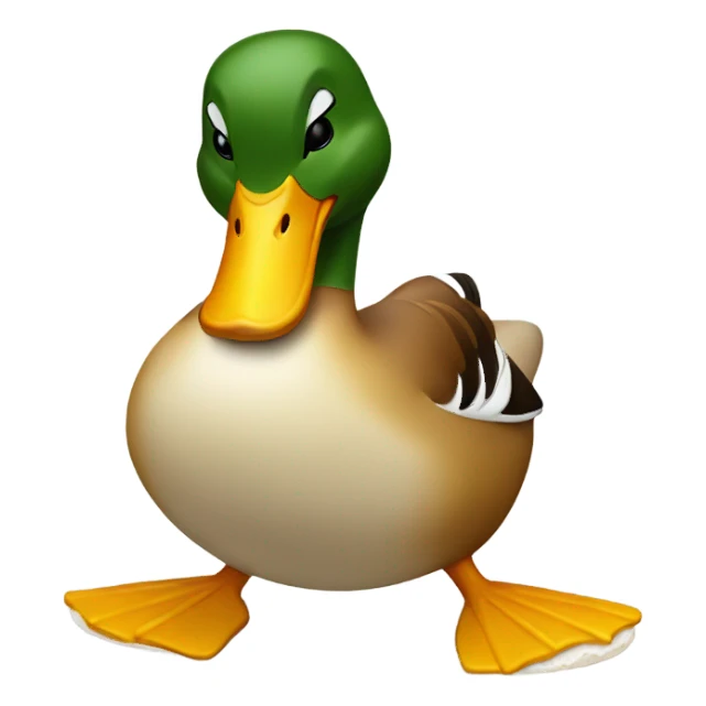 Duck eating bread slice sticker