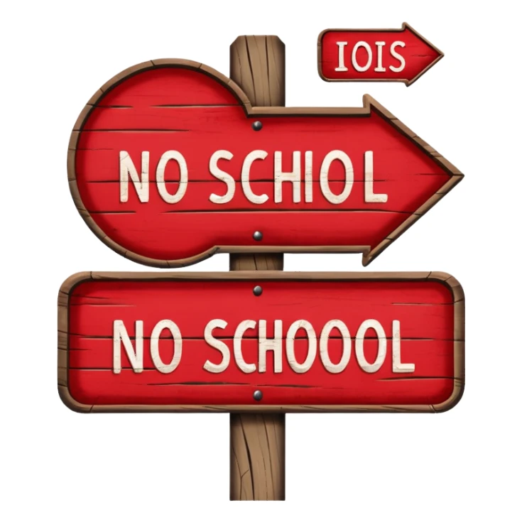 no school sign sticker