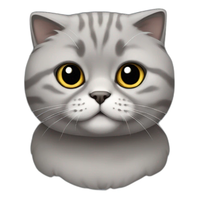 Grey Scottish fold cat sticker