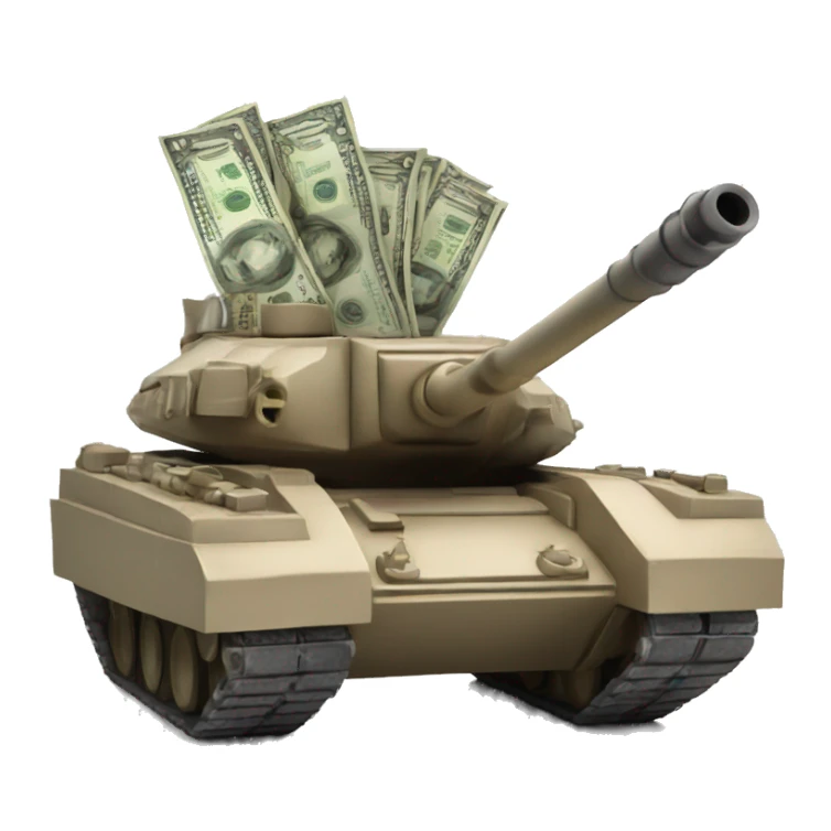 Tank shooting Money  sticker