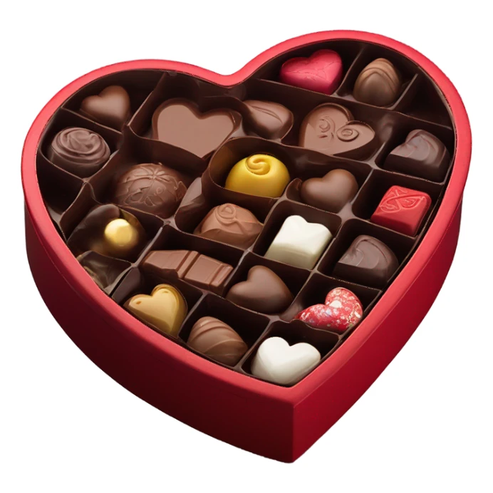 heart chocolate box sticker