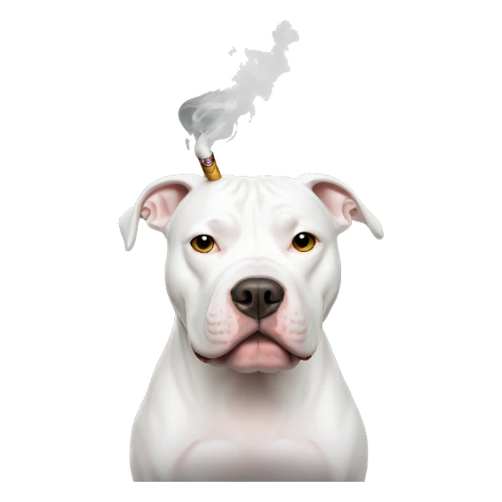 White Pitbull smoking  sticker