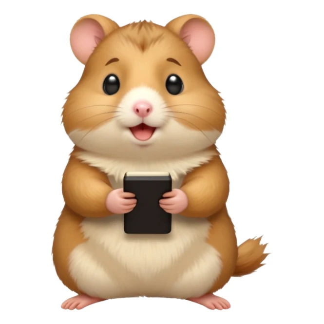 singing hamster with musical notes sticker