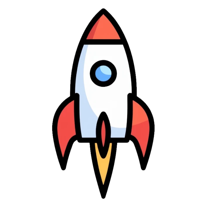 Simple rocket ship sticker