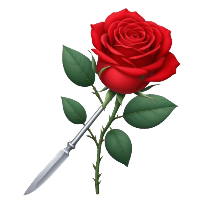 Rose and knife sticker