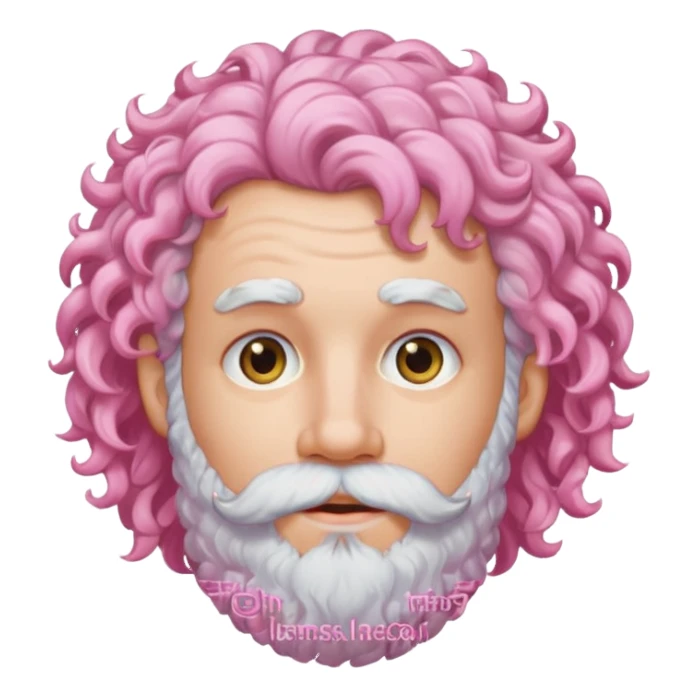 very white bearded pink curly haired  sticker