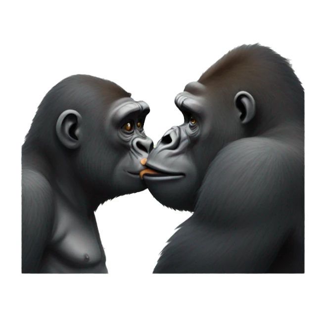 gorilla giving a kiss  sticker