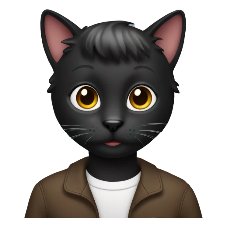 Scootish sort hair black cat sticker