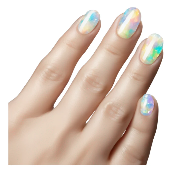 opal crystal painted nails sticker