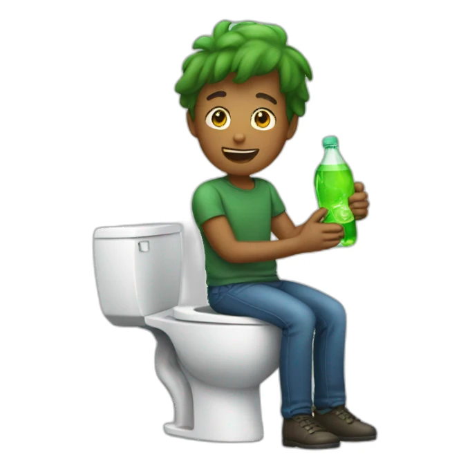 Human at toilets drinking sprite sticker