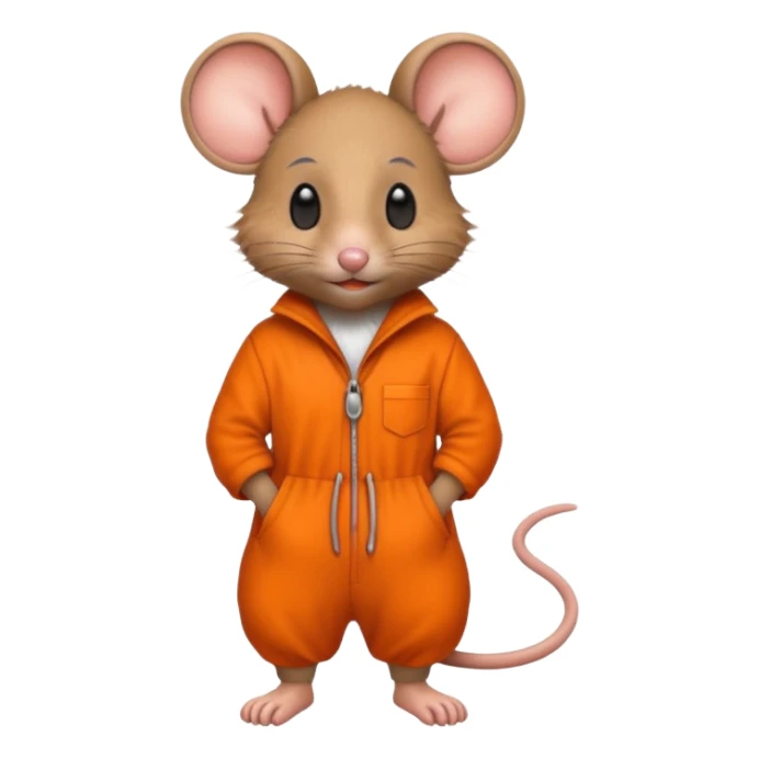 a mouse Prison wear orange jumpsuit sticker
