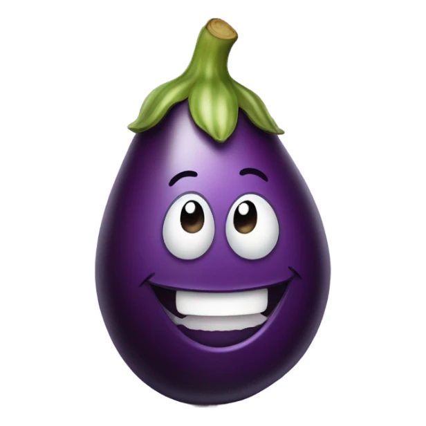 Laughing eggplant  sticker