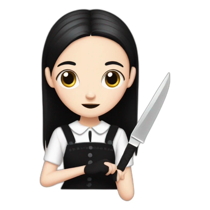 wednesday addams with a knife sticker