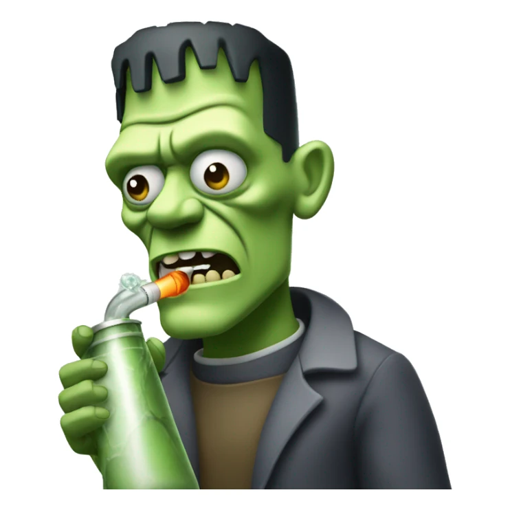 frankenstein holding bong sticker