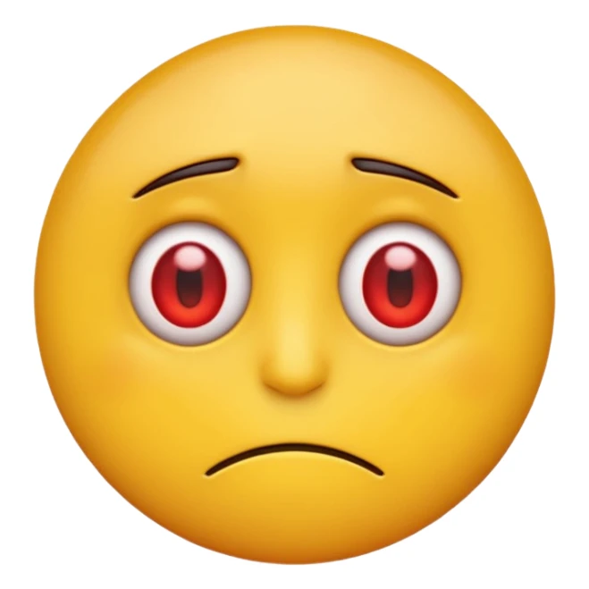 tired emoji with red veiny eyes sticker