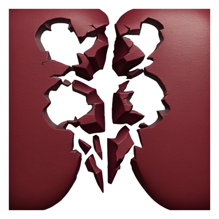 burgundy broken heart sticker