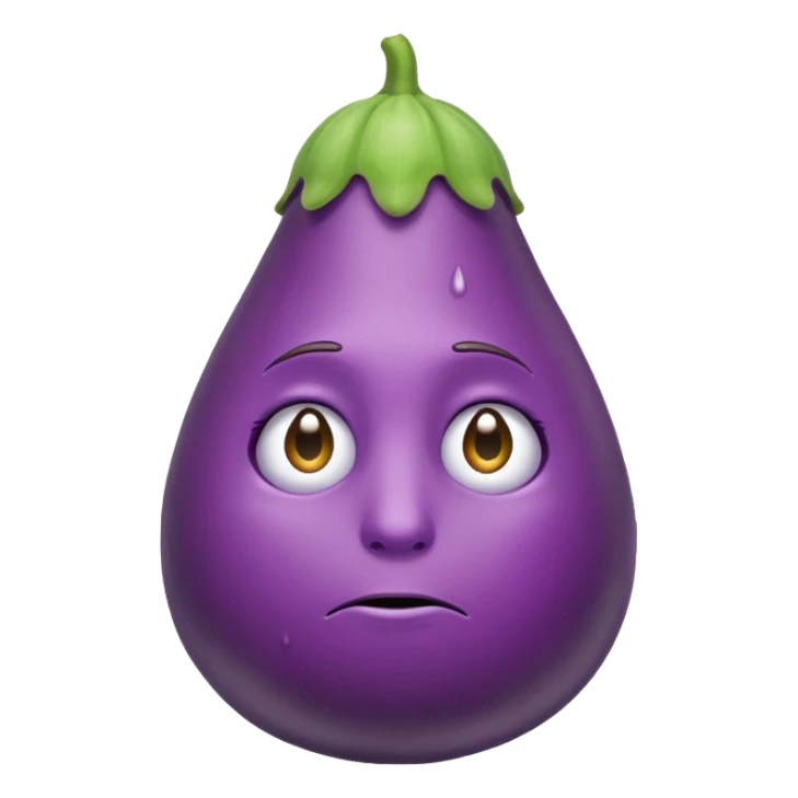 sad eggplant sticker