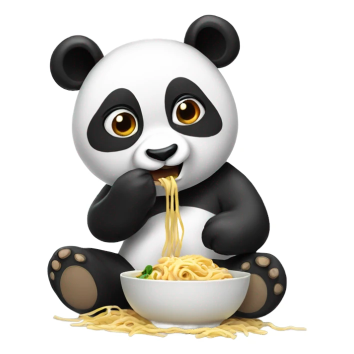 panda eating noodles sticker