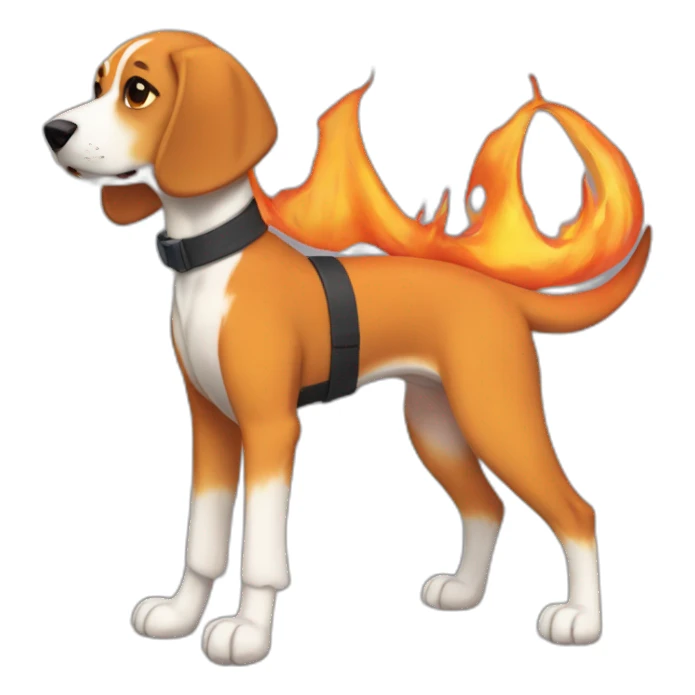 beagle with charizard romper sticker