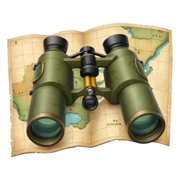 military map with binoculars sticker