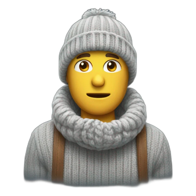 cold man with a  knit cap sticker