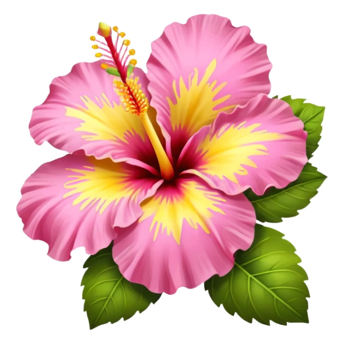 yellow and pink hibiscus flower sticker