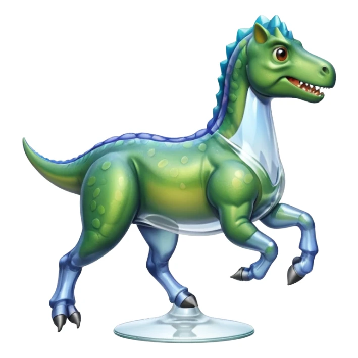 Dinosaur with glass riding horse sticker