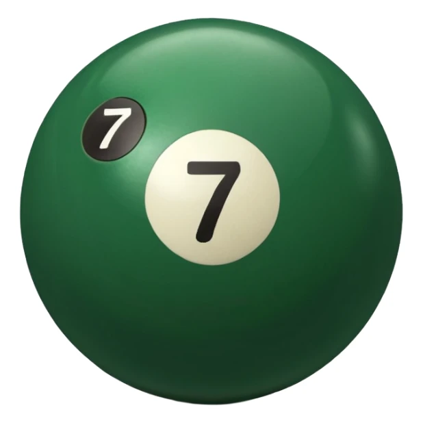 green billiard ball 7 number  sticker