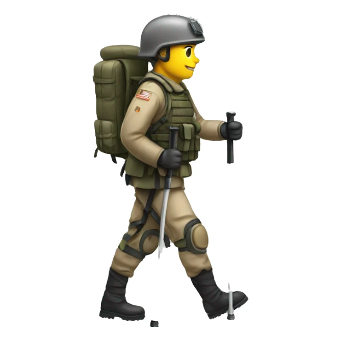 soldier on crutches sticker