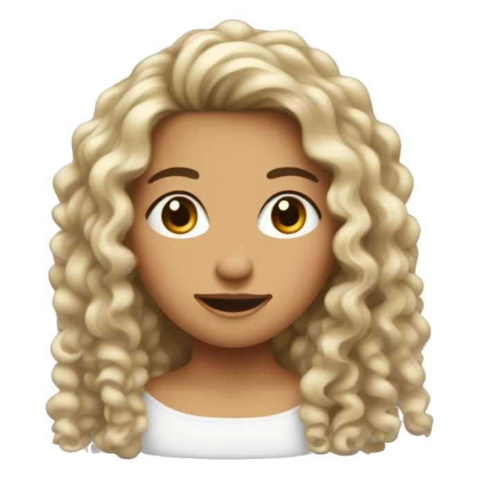 Fille au cheveux bouclés long sticker