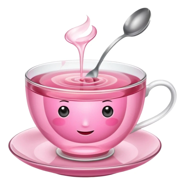 pink tea with a spoon sticker