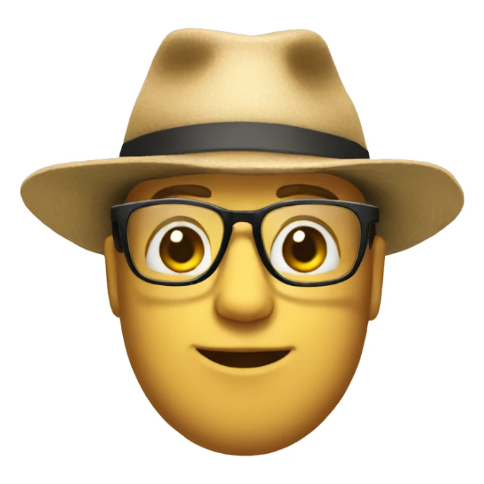 Me wearing a glass and hat sticker