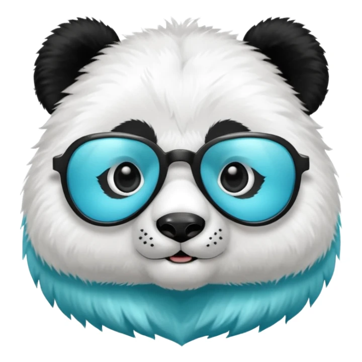 a cute panda wearing cyan colored glasses sticker