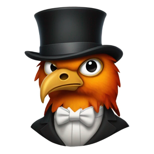 phoenix with monocle and top hat sticker