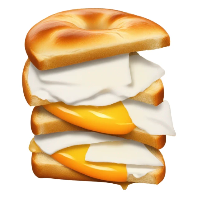 Bagel with orange juice sticker