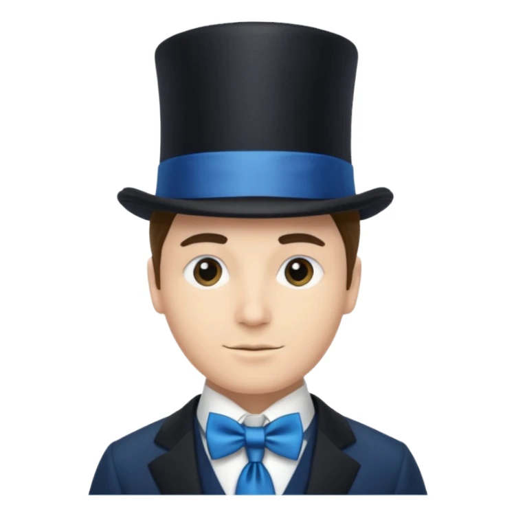 Man in top hat & blue tie sticker