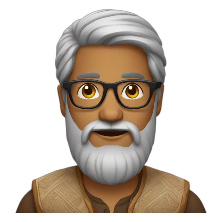 Indian with glasses and beard sticker