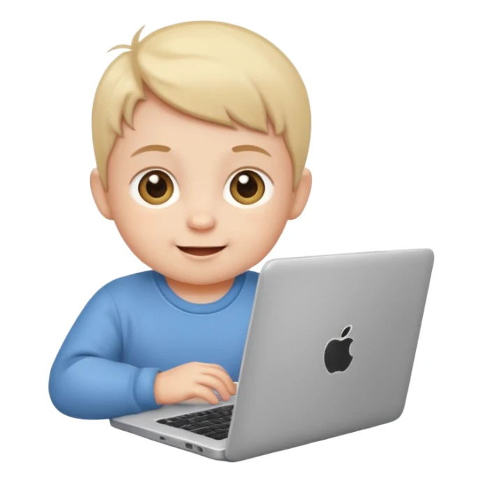 A baby DEVELOPER WITH A laptop sticker