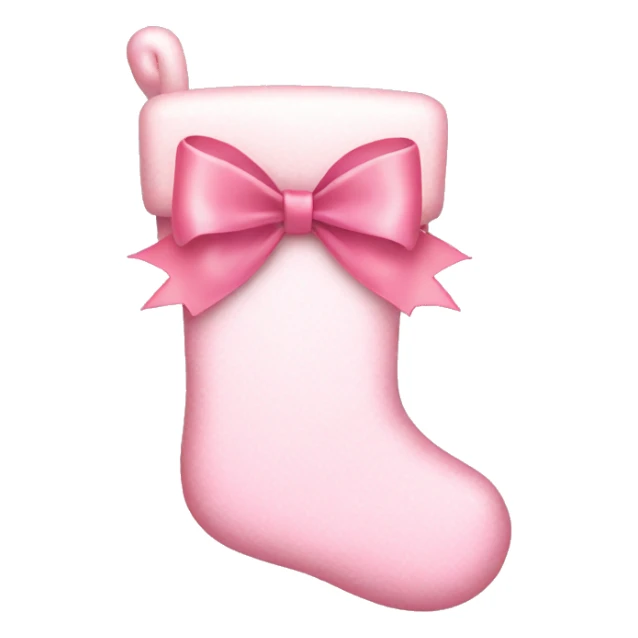  light pink Christmas stocking with bow sticker